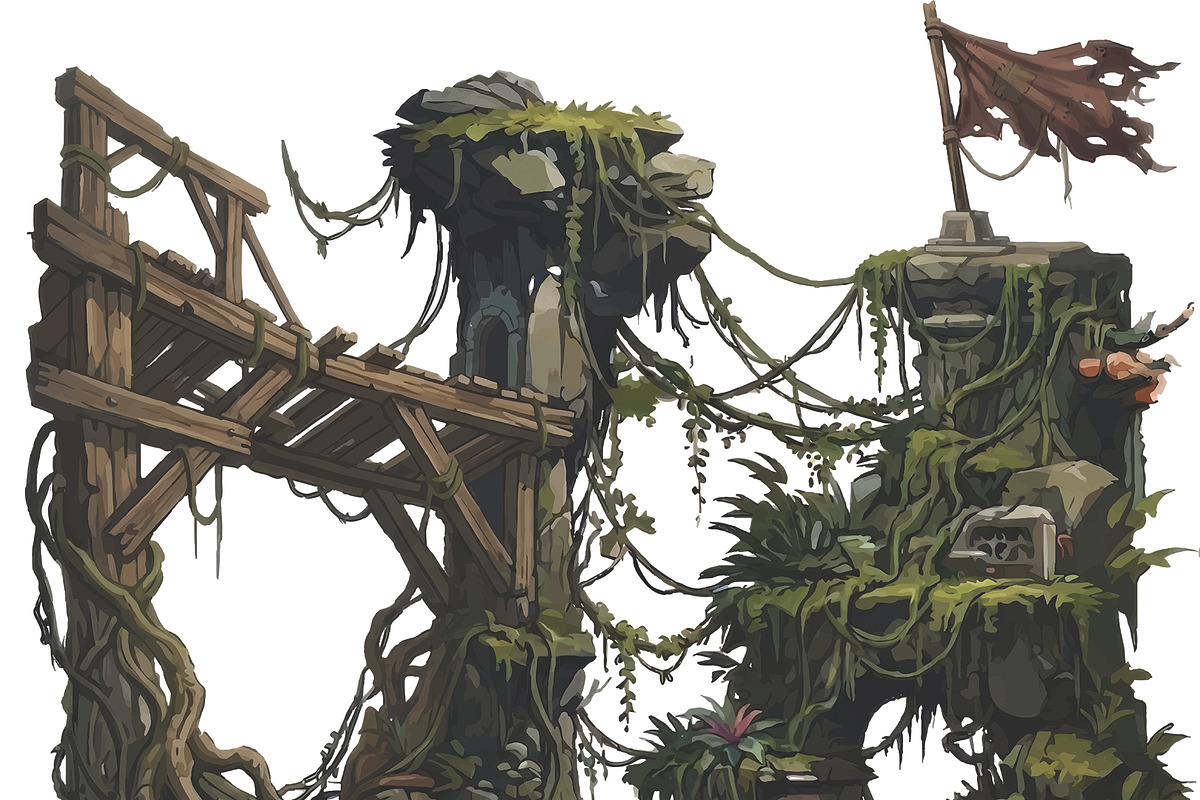 Fantasy Lost Civilization Stone 2d, a Decorative Illustration by 3D assets for your awesom (Photo 2 of 3)