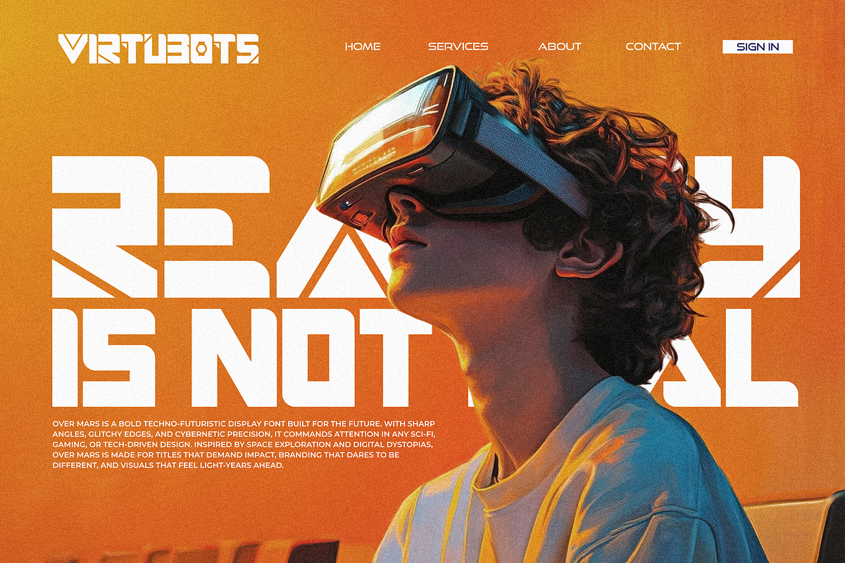 Overmars – Futuristic Techno Font, a Font by figuree studio (Photo 4 of 8)