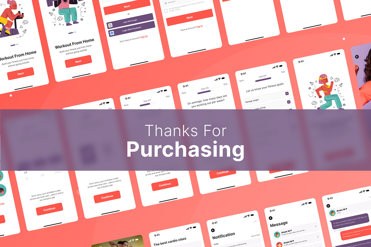 FitRoop - WorkOut Apps Ui Kit, an UI Kit Template by anamwp (Photo 5 of 5)