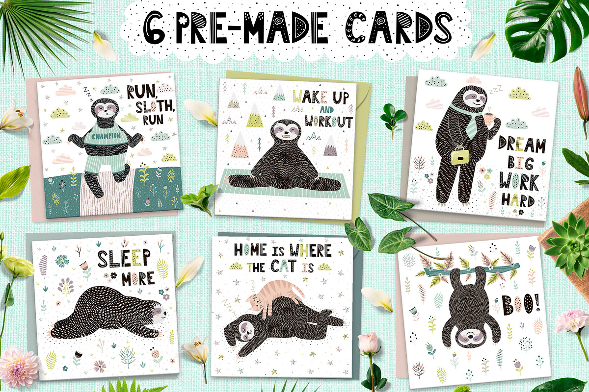 Sleep More Sloths Graphic Pack, an Animal Illustration by Gulnara Sabirova (Photo 6 of 8)