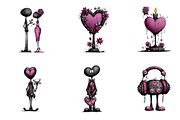 Whimsical black romance clipart, an Illustration by CreationArt (Thumbnail 2 of 7)