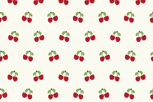 Cherries & Daisies Set Of 7 Seamless