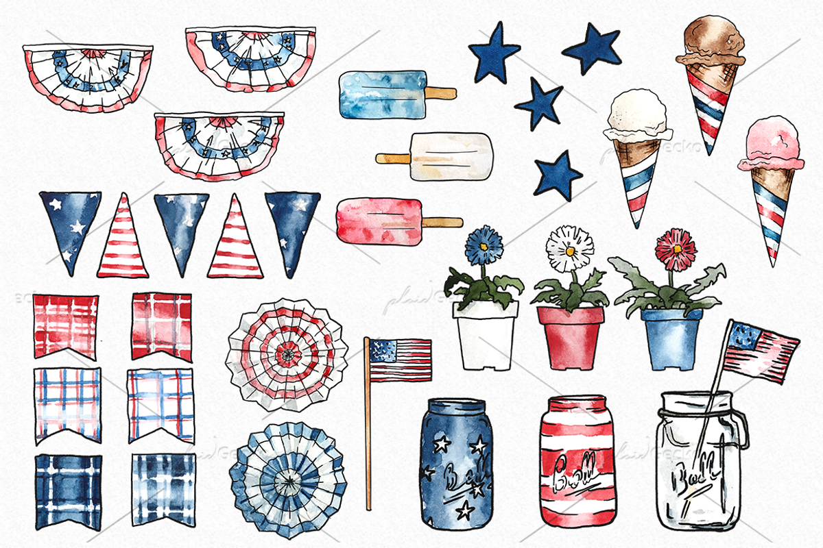 Star-Spangled Patriotic Graphic Pack, an Illustration by plaidGecko (Photo 2 of 5)