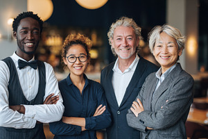 Team members gather in a restaurant, a Photo by Beautiful things