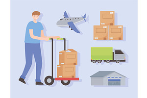 logistic delivery service, a Person Illustration by studiogstock