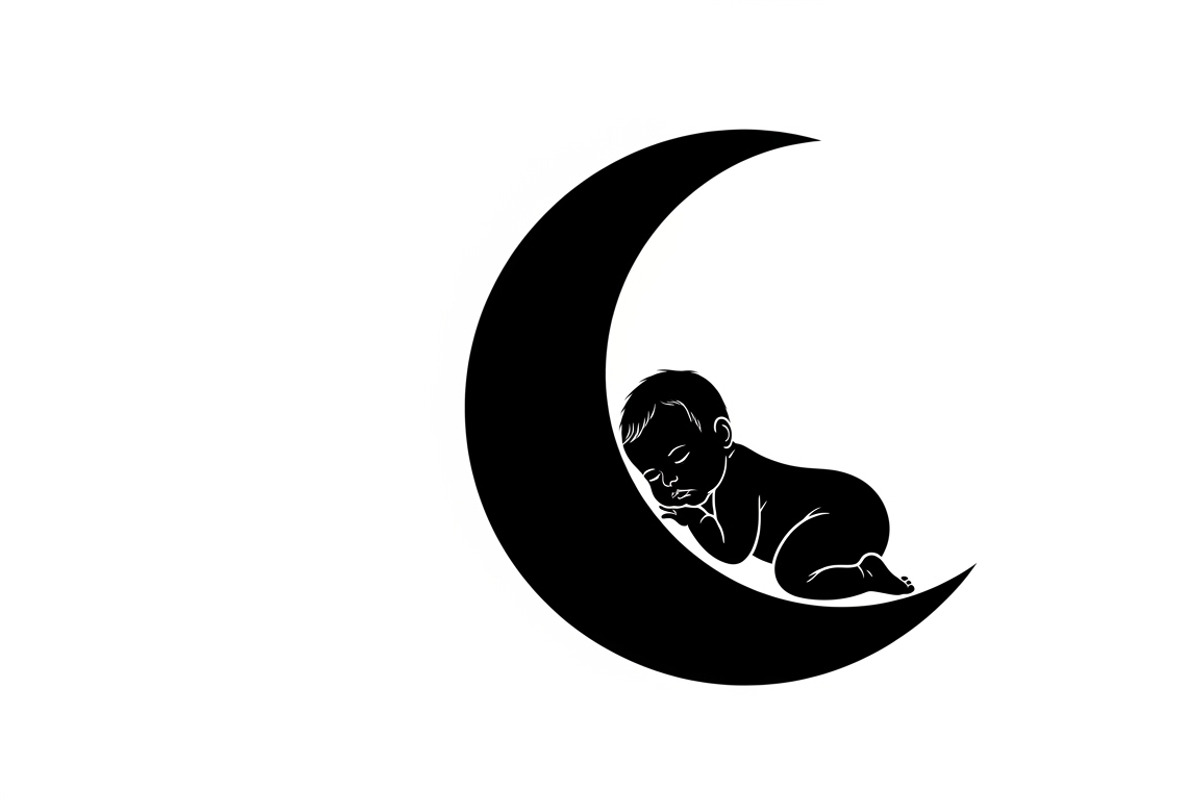 Adorable sleeping moon baby decor, an Illustration by Amazin_art (Photo 2 of 25)