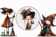 Whimsical Witches Clipart, an Illustration by Libby Wishes (Thumbnail 3 of 7)