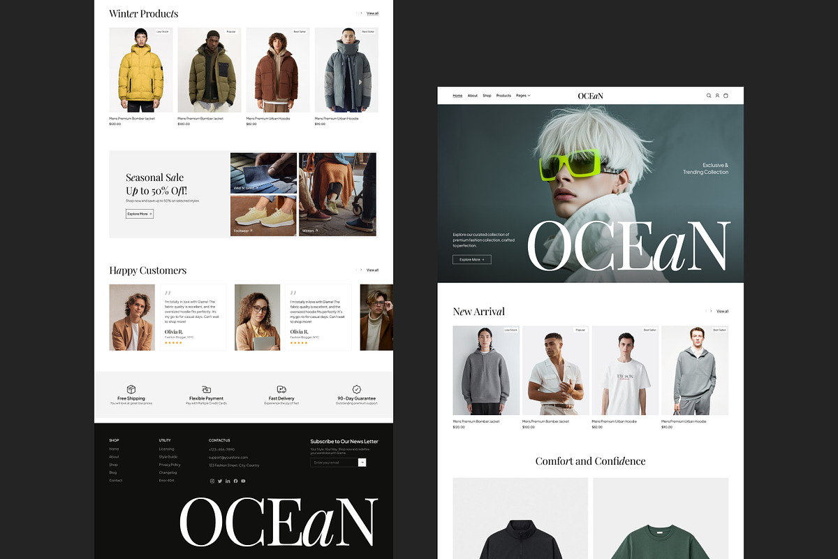 Ocean E-commerce Website, an UI Kit Template by Ahmed Rubel (Photo 2 of 8)