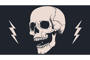 Death Skull. Halloween card, an Illustration by Foxys Graphic