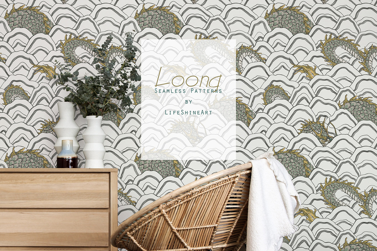Loong. Seamless Patterns, a Pattern Graphic by Irina Dolgikh (Photo 3 of 15)