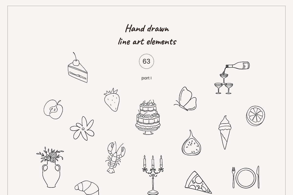 Whimsy Wedding Line Art Illustration, a Decorative Illustration by Yuliia Lashevska (Photo 3 of 10)