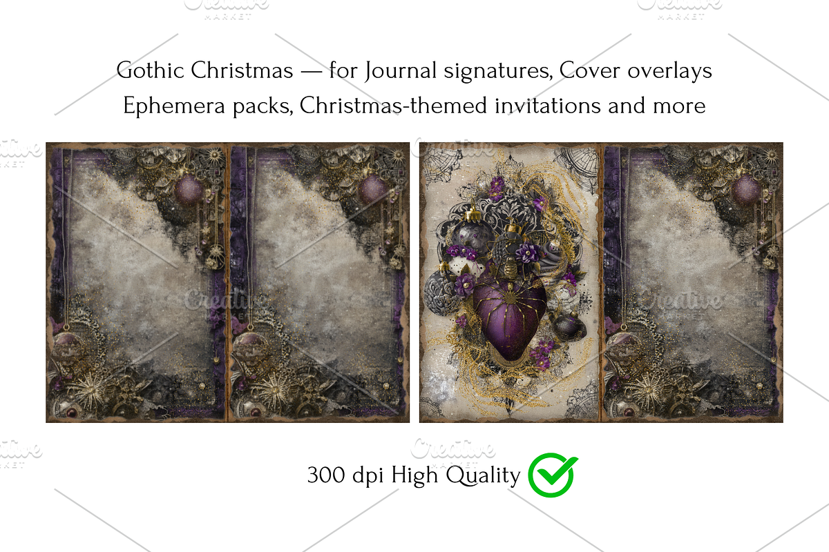 Grunge Gothic Christmas Junk Journal, a Seasonal Illustration by Print Haven Mochi Vintage (Photo 4 of 11)
