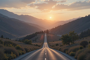 Empty road stock image, a Nature Photo by ComfortQ