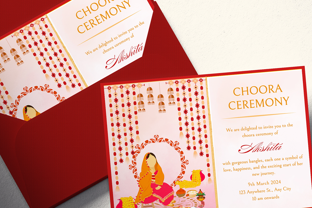 Choora Ceremony I Punjabi Wedding, an Invitation Template by OORH Designs