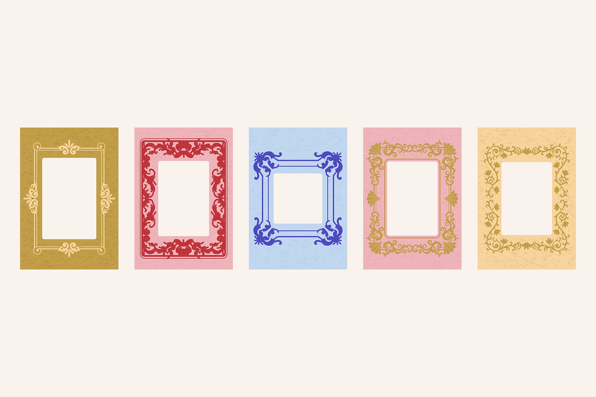Embossed Paper Frames, a Decorative Illustration by Anna Studio (Photo 10 of 12)