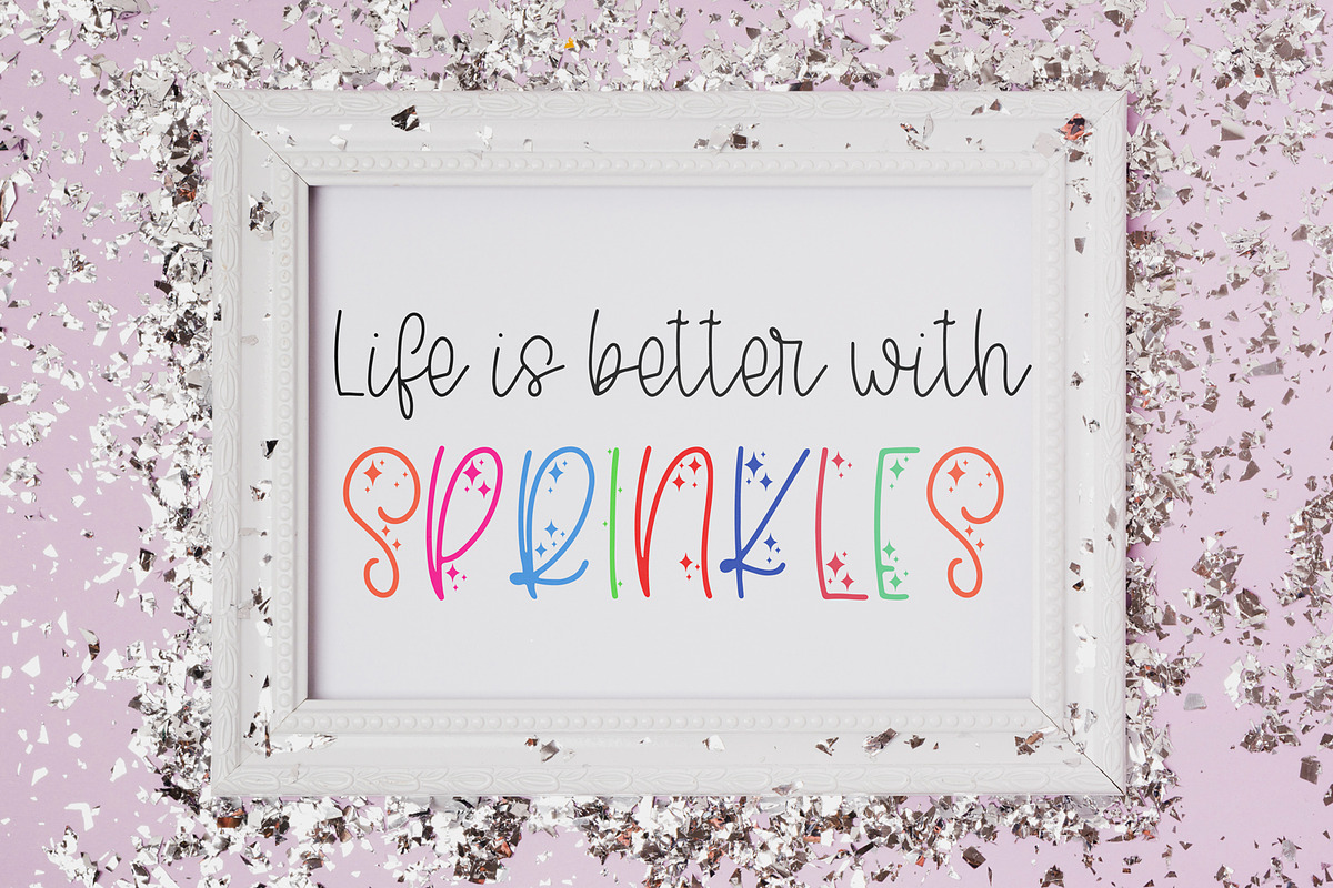 Sprinkles - Script Font With Doodles, a Handwritten Font by Freeling Design House (Photo 6 of 6)