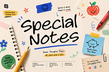 Special Notes; Handwritten Font