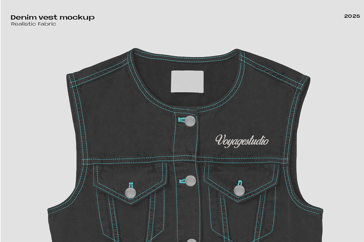 Denim vest mockup, an Apparel Mockup by Voyage Studio (Photo 2 of 3)