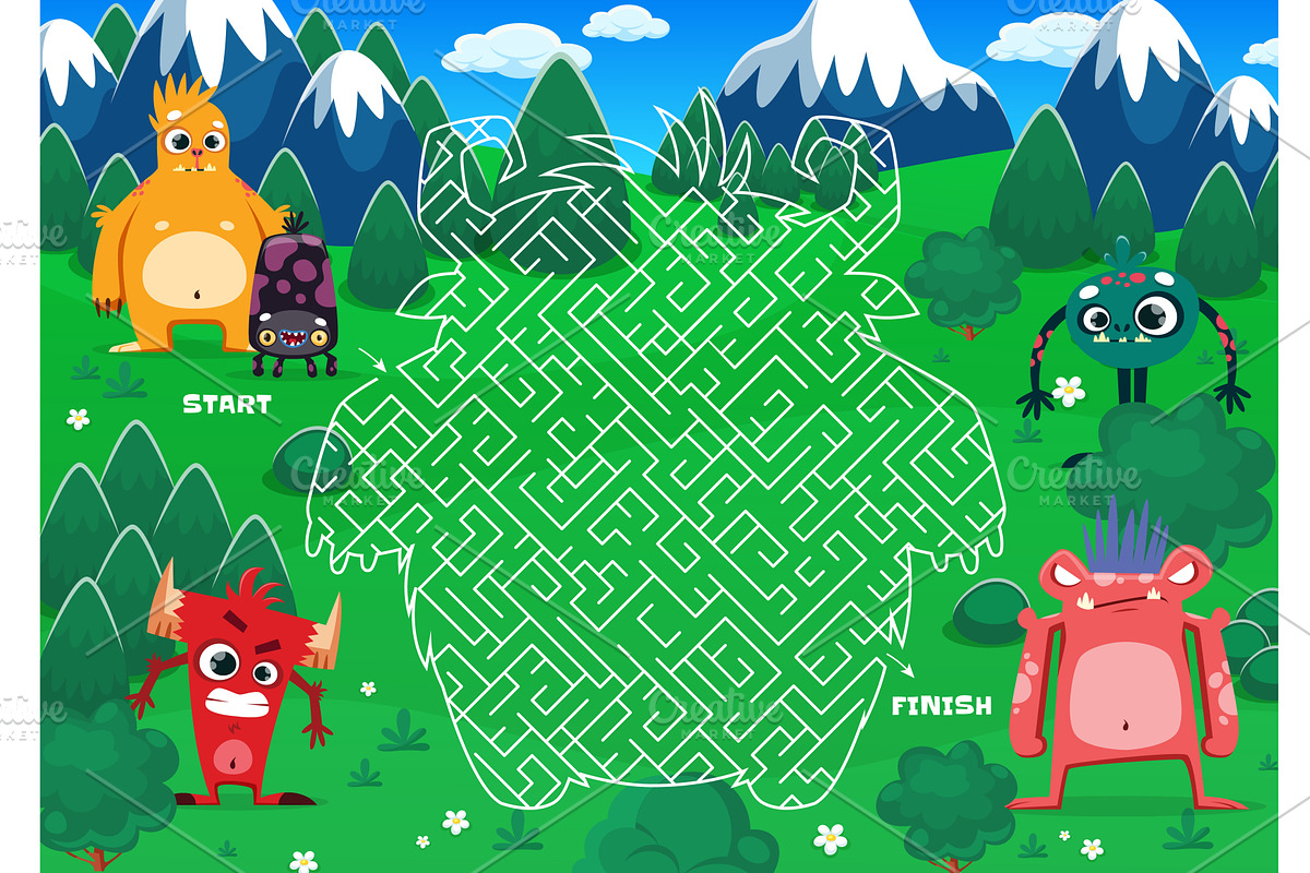 Labyrinth maze game, an Animal Illustration by Vector Tradition