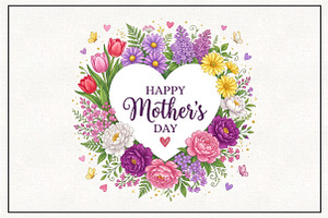 Mother's Day Flowers Sublimation, an Object Illustration by CraftArtStudio
