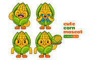 Corn Mascot Character Vector Pack, an Illustration by MEDZ (Thumbnail 2 of 5)