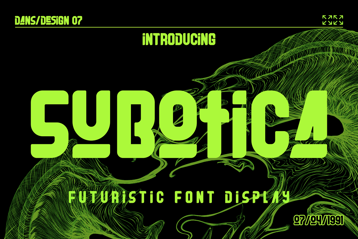 Subotica Futuristic Y2k Display Font, a Sans Serif Font by dansdesign (Photo 1 of 10)