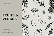 Hand-Illustrated Fruit & Veggies, a Food Illustration by Britt Fabello (Thumbnail 1 of 2)