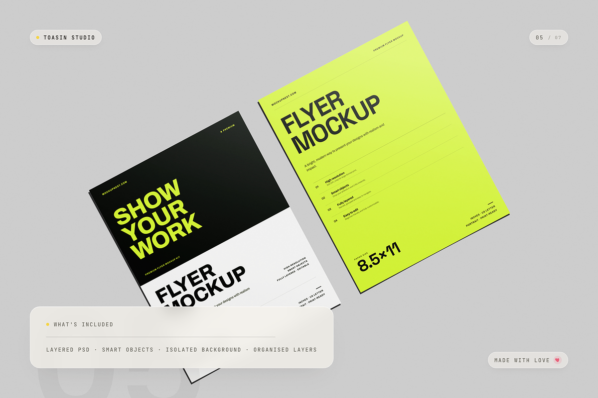 US Letter Flyer Mockup, an Advertising Mockup by Toasin Studio (Photo 5 of 7)
