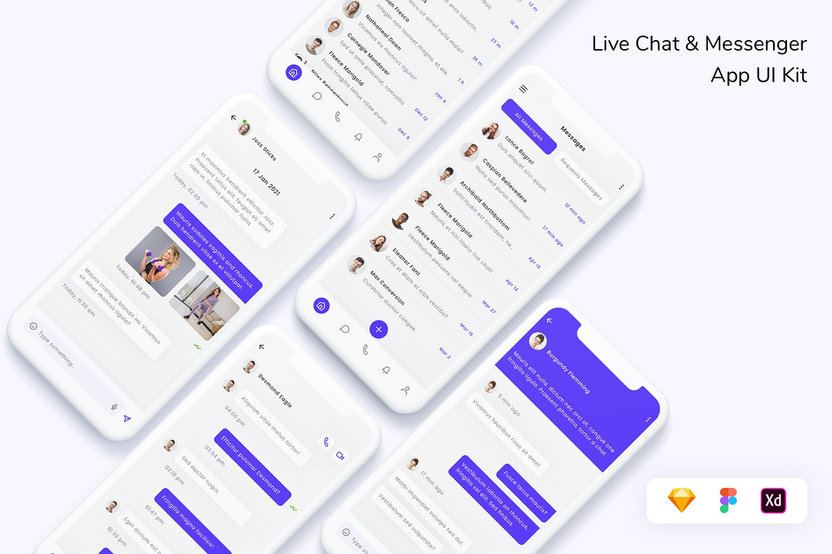 Live Chat & Messenger App UI Kit, an App Template by Betush