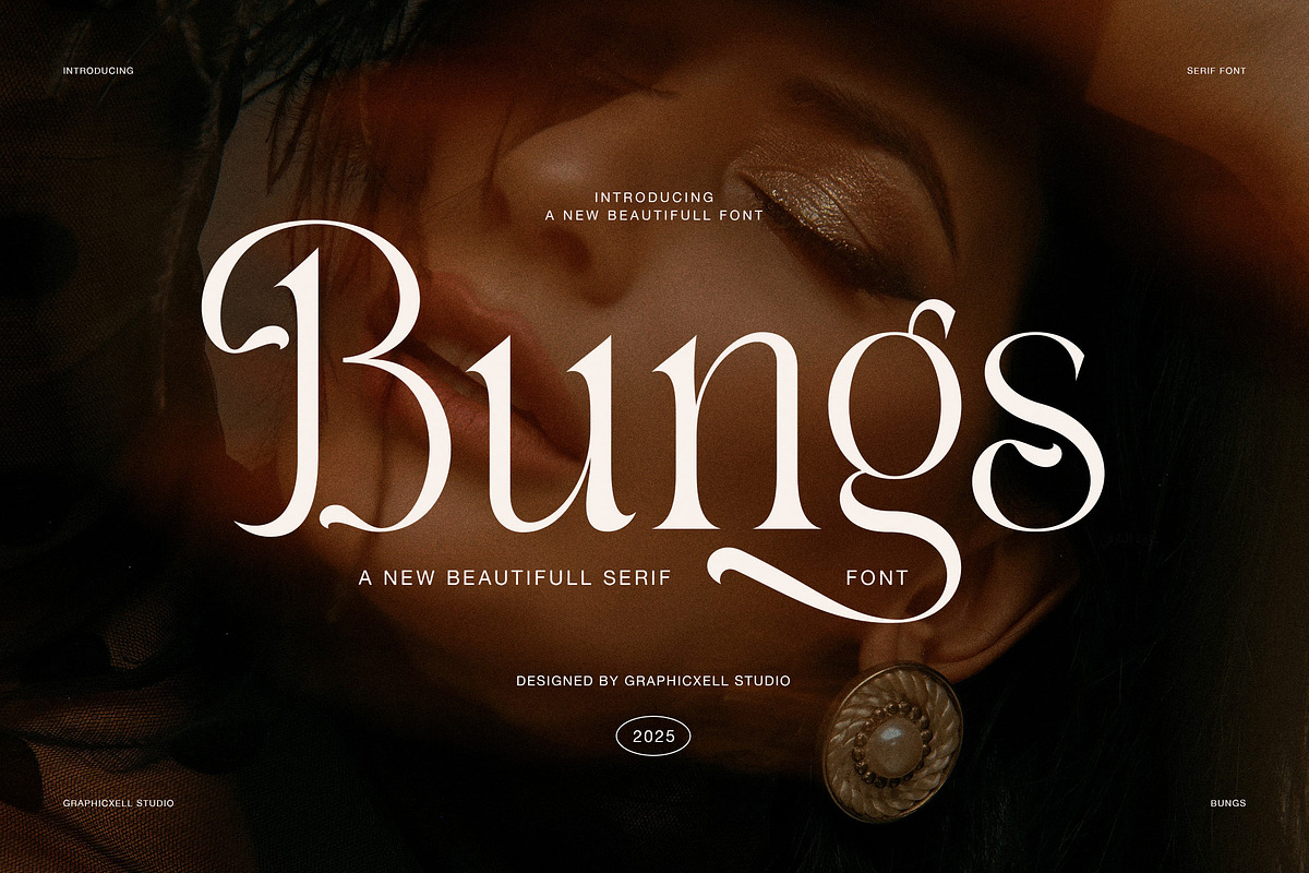 Bungs Elegant Modern Serif Font, a Serif Font by Graphicxell (Photo 1 of 8)