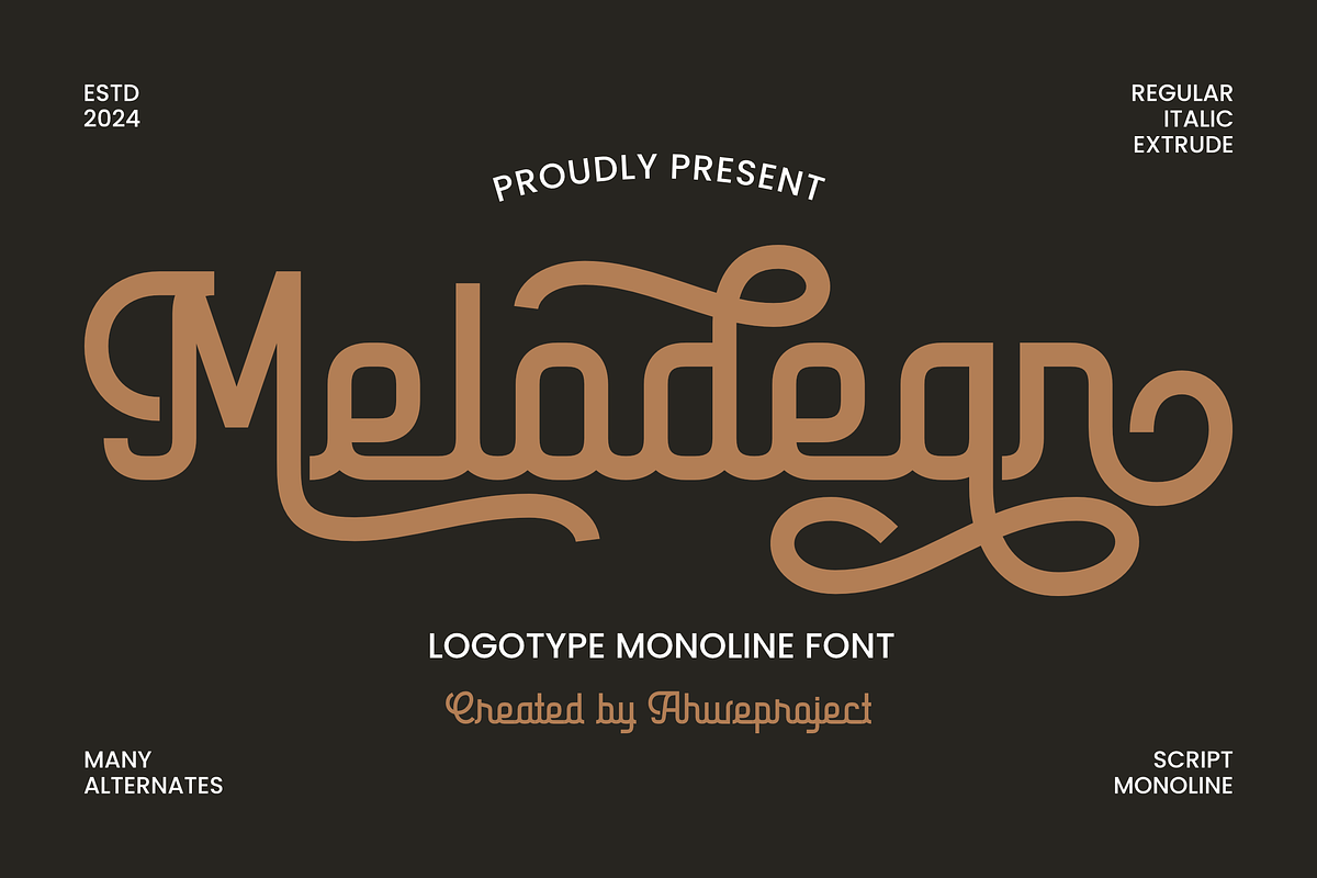 Melodean, a Script Font by ahweproject (Photo 1 of 11)