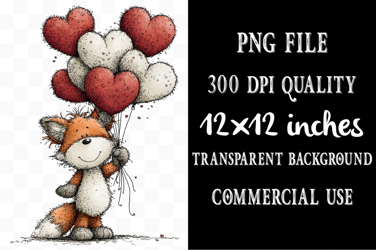 Whimsical Valentine Fox Clipart, an Illustration by Designking (Photo 4 of 5)