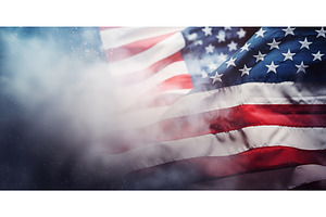 American flags on a background of, a Holiday Photo by ZinetroN