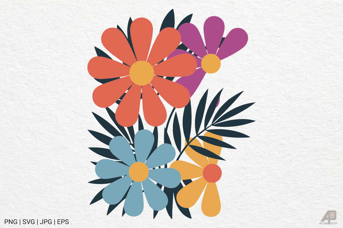 Boho Retro Flower Sublimation Bundle, an Illustration by Actual Pixel (Photo 12 of 13)