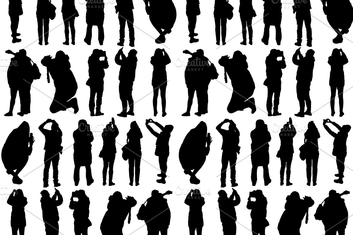 10 People Taking Photos Cutouts kit, an Object Graphic by DanFLCreativo (Photo 2 of 6)