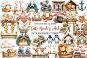 Cute Noah's Ark Watercolor Clip Art, an Illustration by Designworld (Thumbnail 1 of 9)