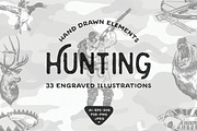 Hunting hand drawn logo elements, an Animal Illustration by Akimo Mia (Thumbnail 1 of 6)