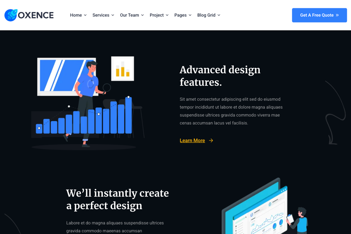 Web Design Agency Elementor WordPres, a WordPress Template by UInstrument (Photo 10 of 12)