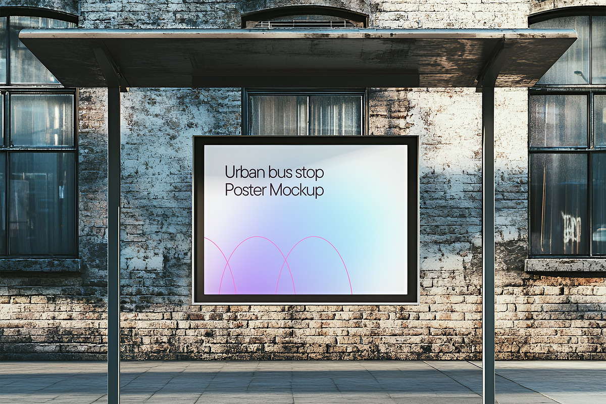 Urban Bus Stop Poster Mockup, an Advertising Mockup by PixelPiknik (Photo 5 of 5)