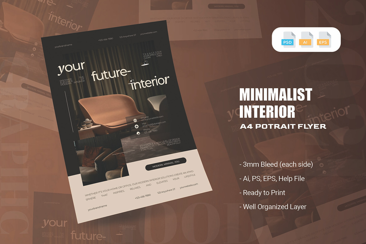 Modern Minimalist Interior - Flyer, a Flyer Template by AQR Studio (Photo 1 of 2)