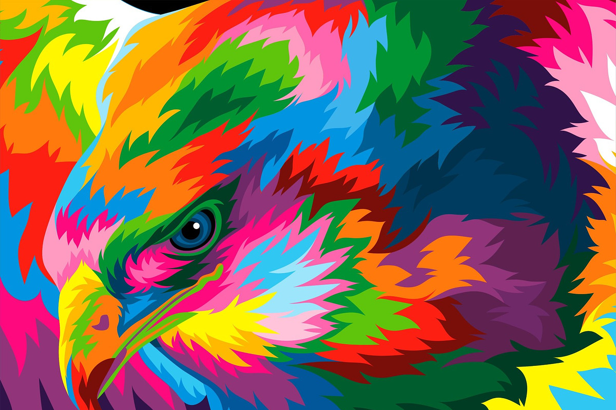 Eagle colorful popart vector artwork, an Animal Illustration by weervector (Photo 2 of 2)