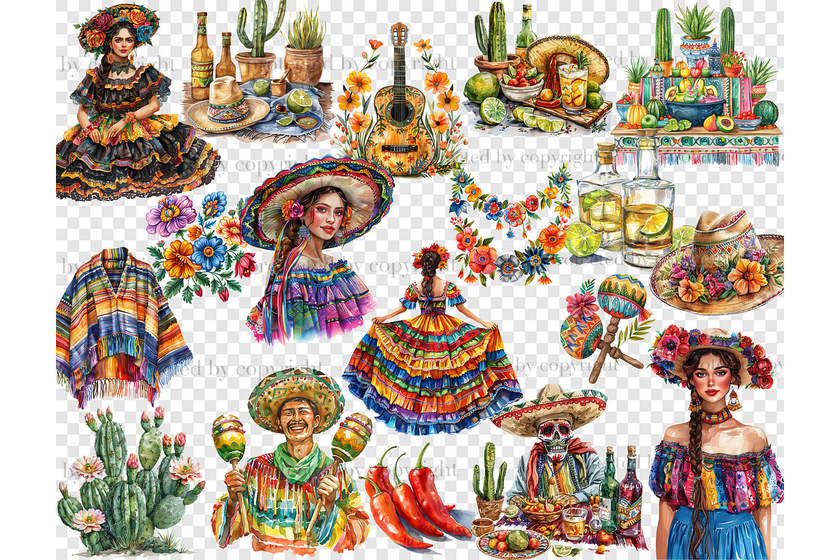 Fiesta Clipart | Cinco De Mayo Bundl, a Person Illustration by GlamArtZhanna (Photo 5 of 6)