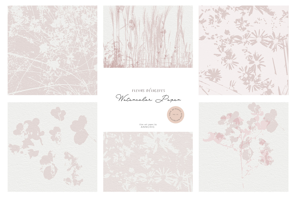 Watercolor floral paper collection, a Texture Graphic by Anna Sokol (Photo 7 of 10)