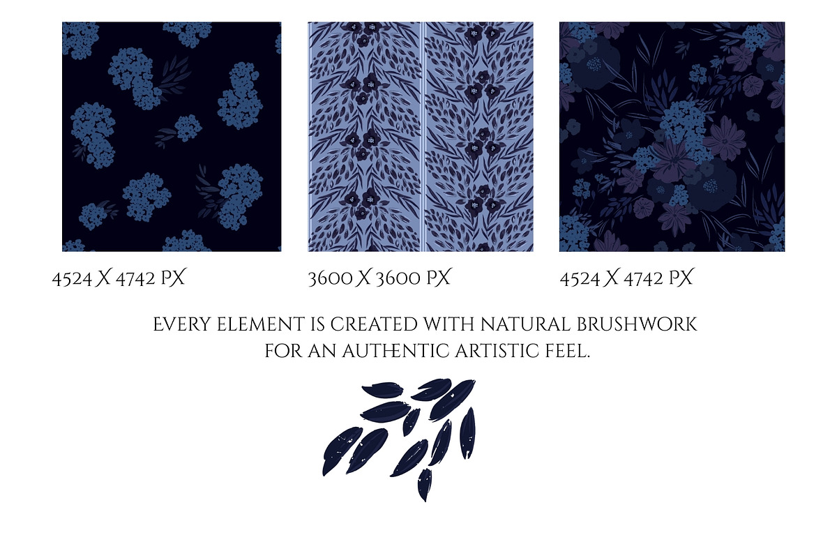 Bedtime florals. Midnight Patterns, a Pattern Graphic by PaperJamLab (Photo 4 of 13)