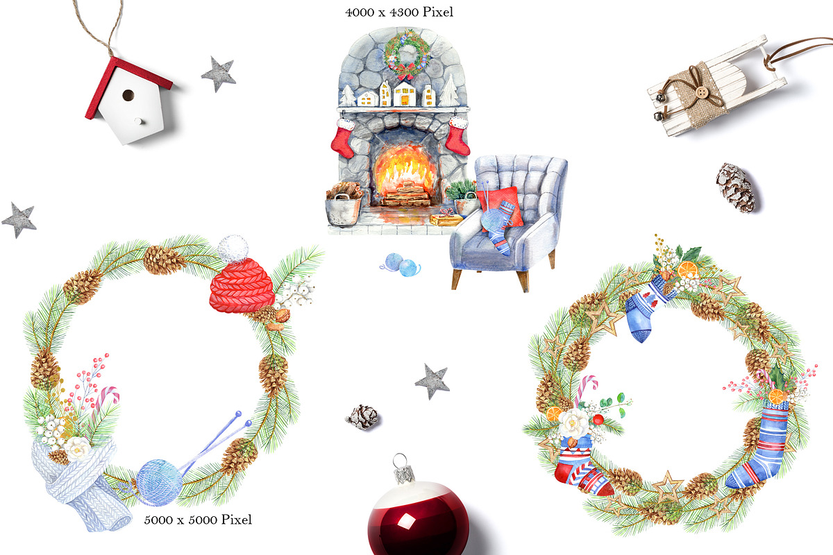 Christmas Knitting, a Decorative Illustration by JennyColorArt (Photo 4 of 5)