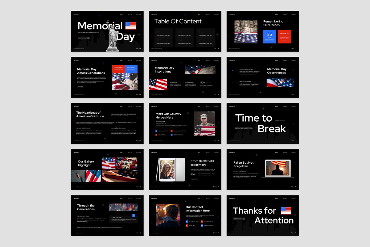 Memorial Day Presentation, a Presentation Template by Annora Studio (Photo 2 of 7)