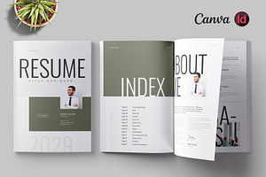 Resume Brochure Template Canva, a Brochure Template by Pixelpick