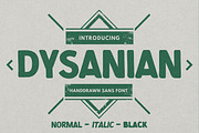 Dysanian - Hand Drawn Sans Font, a Sans Serif Font by Gassstype (Thumbnail 1 of 8)