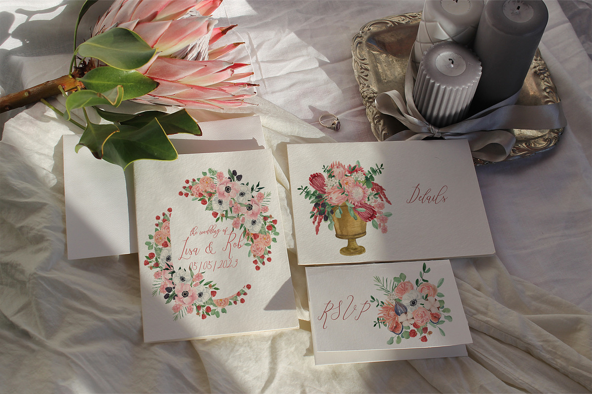 Modern Bridal Floristry Berry Pink, a Decorative Illustration by Catch the Dream Art (Photo 2 of 14)