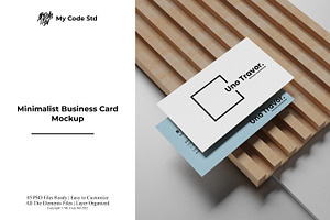 Minimalist Business Card Mockup, a Print Template by My Code Std
